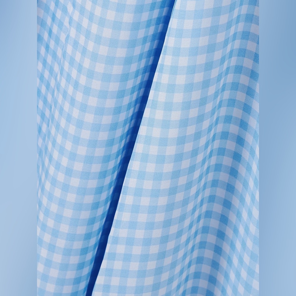 La Ligne Light Blue Gingham Maxi Dress - Picture 7 of 11